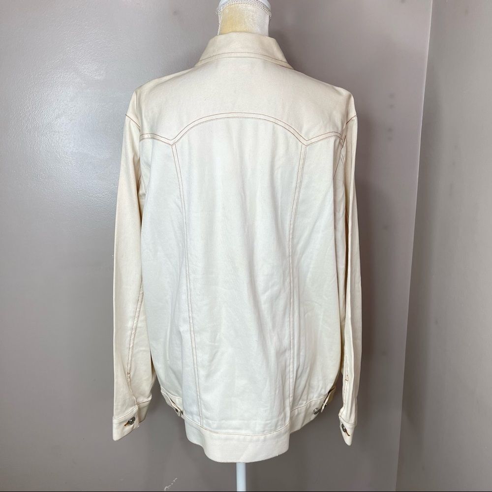 Dianes Beige Star Jeans Jacket Large NWT - Picture 3 of 15